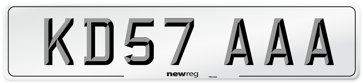 KD57 AAA Number Plate from New Reg